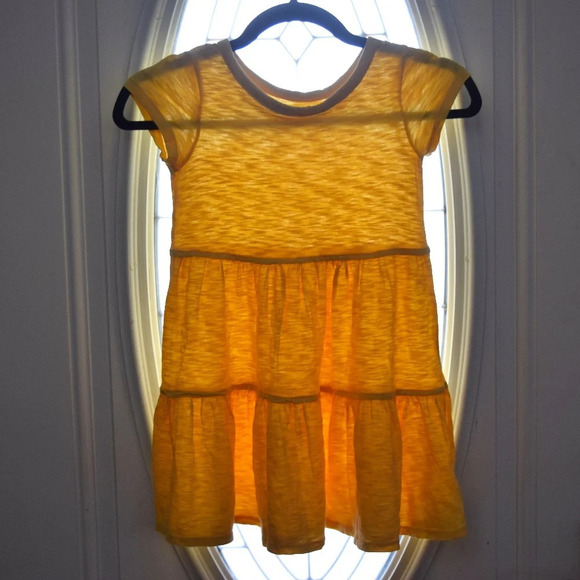 CAT & JACK Girls Short Sleeve Yellow Sun Dress Size 5T - Picture 1 of 4